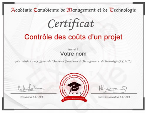 photo du certificat introduction management de l'académie canadienne de Management et de Technologie